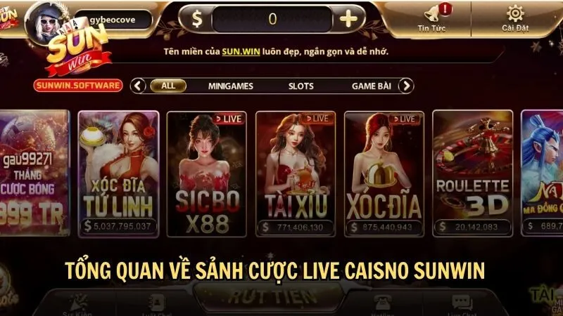 Tổng quan về sảnh cược live casino Sunwin