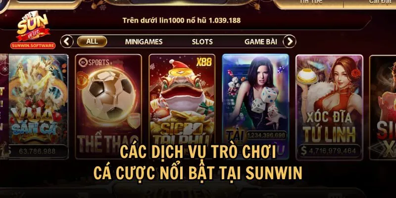 Sunwin có một hệ sinh thái trò chơi đa dạng
